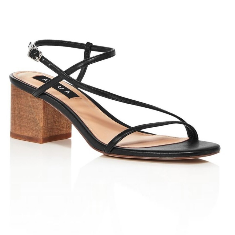 Aqua (Bloomingdales) Black Slingback Sandals